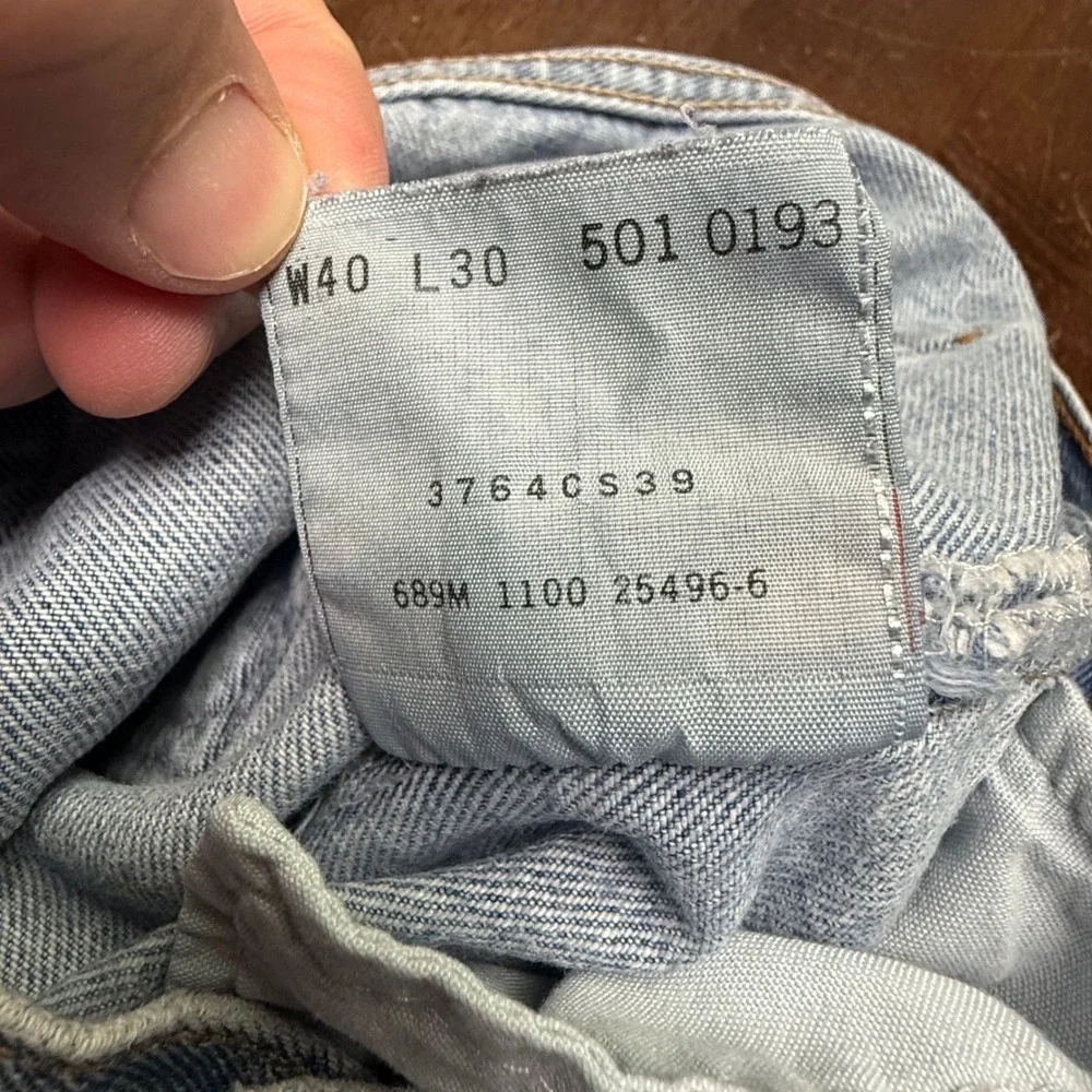 Vtg Levi's 501 Straight Leg Jeans Men 40x30 Light Wash Blue Button Fly Y2K